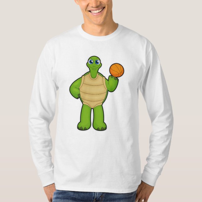 T-shirt Tortue en tant que joueur de basket-ball avec bask (Devant)