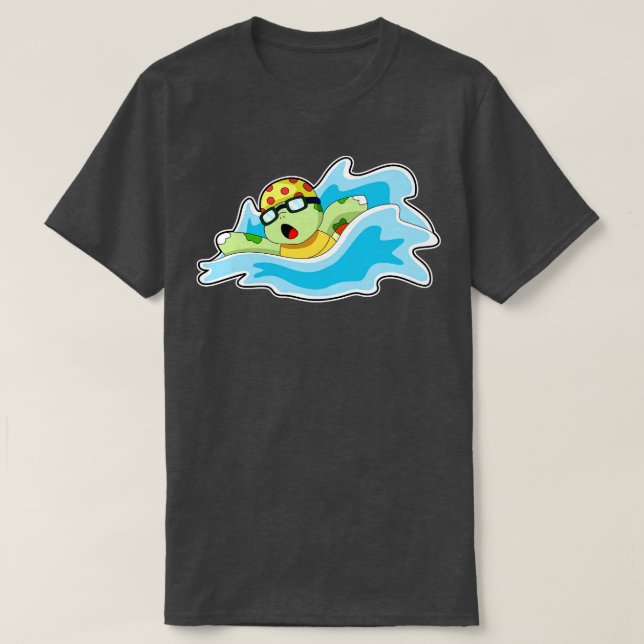 T-shirt Tortue en train de nager dans l'eau (Design devant)
