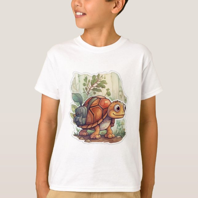 T-shirt Tortue en voyage (Devant)