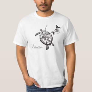 T-shirt Tortue et baleine d'Hawaii