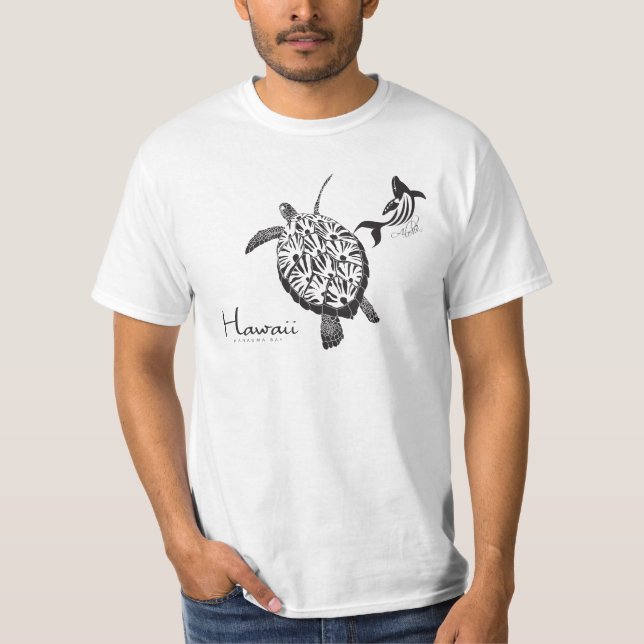 T-shirt Tortue et baleine d'Hawaii (Devant)