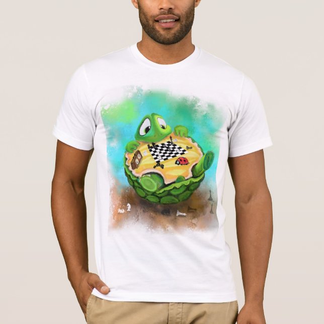 T-shirt Tortue et coccinelle jouer aux échecs - Dessin de  (Devant)