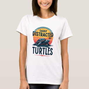 T-shirt Tortue facilement distrait par les tortues de mer