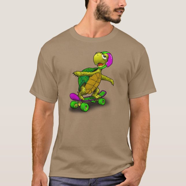 T-shirt Tortue faisante de la planche à roulettes ! (Devant)