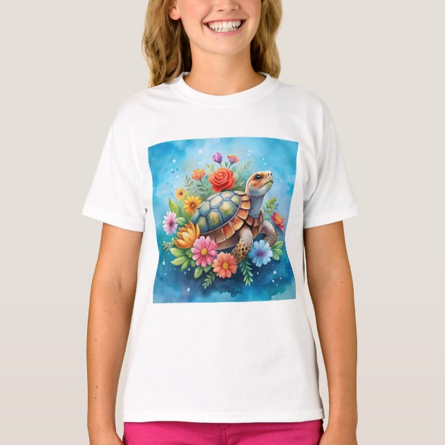 T-shirt Tortue florale (Devant)