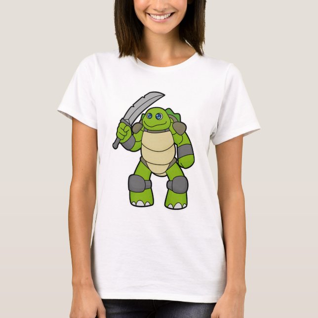 T-shirt Tortue guerrière avec épée (Devant)