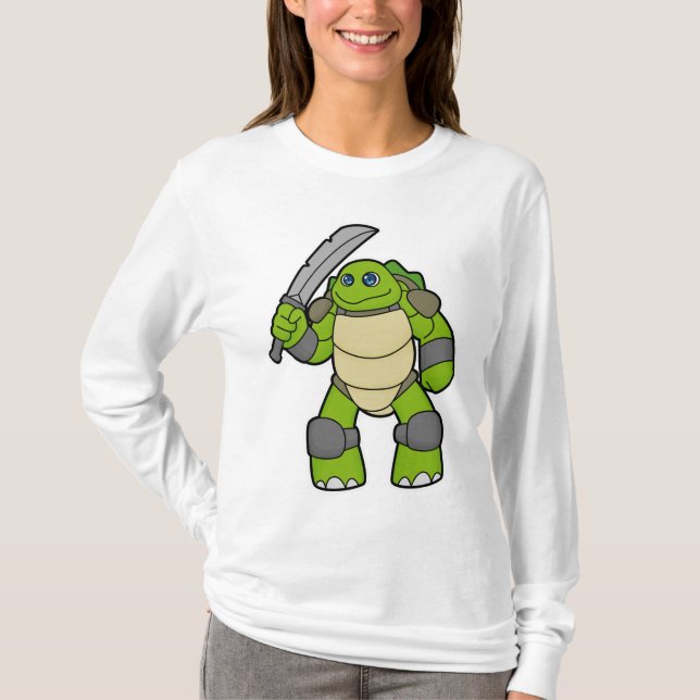 T-shirt Tortue guerrière avec épée (Devant)