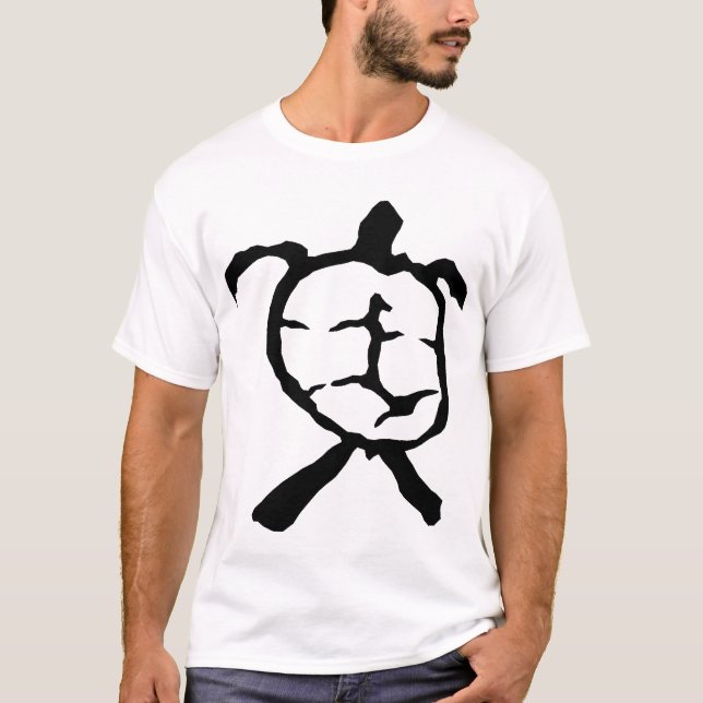 T-shirt Tortue hawaïenne - noir (Devant)
