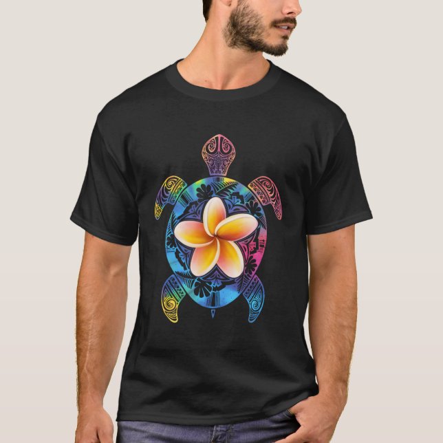 T-shirt Tortue Hawaïenne Teint Hawaii Pour Et (Devant)