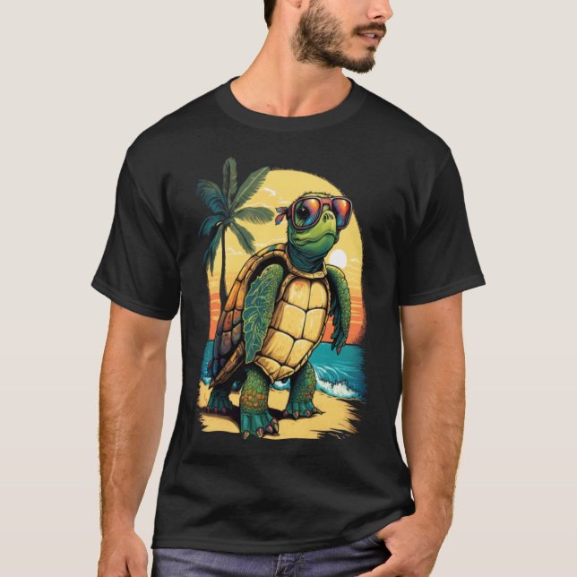 T-shirt Tortue Hawaiian Sea Turtles Hawaii Tropical Beach (Devant)
