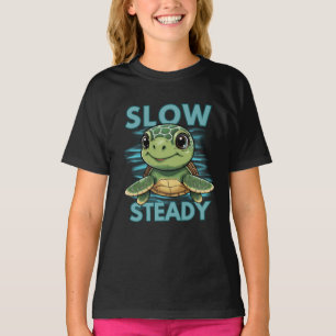 T-shirt Tortue, lente et stable