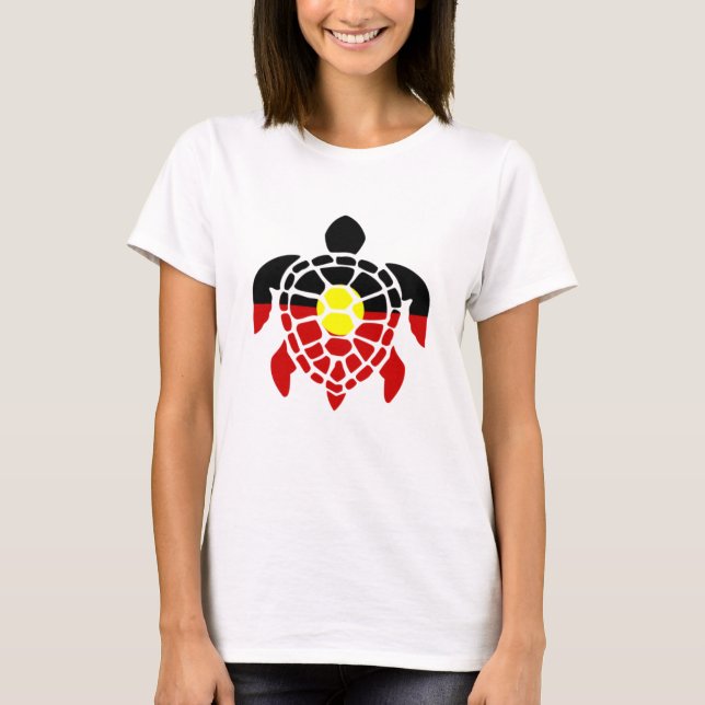 T-shirt Tortue marine aborigène australienne (Devant)