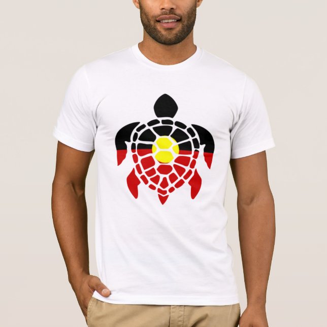T-shirt Tortue marine aborigène australienne (Devant)