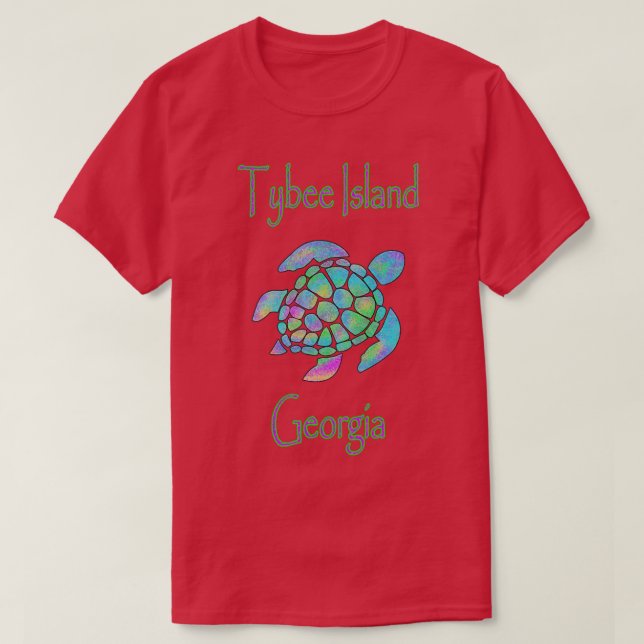 T-shirt Tortue marine de Géorgie sur l'île de Tybee (Design devant)
