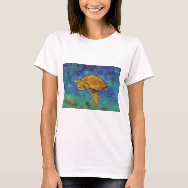 T-shirt Tortue marine par Paula Atwell (Devant)