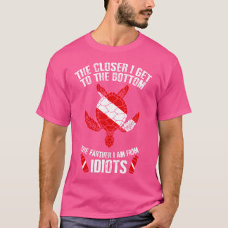 T-shirt Tortue Mer Se Déplacer Des Idiots Scuba Div