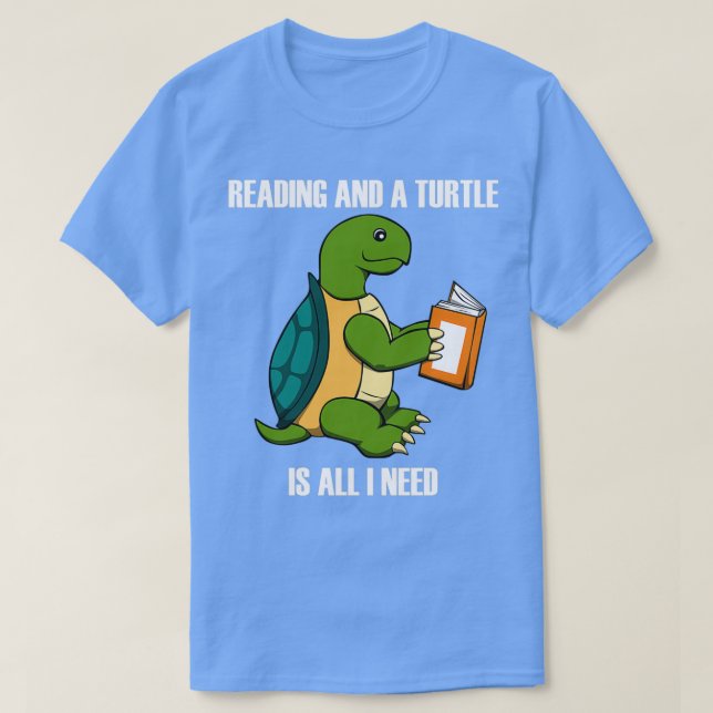 T-shirt Tortue mignonne et livre de lecture dire (Design devant)