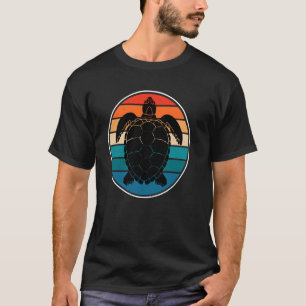 T-shirt Tortue noire Retro Style Vintage Cute Tu