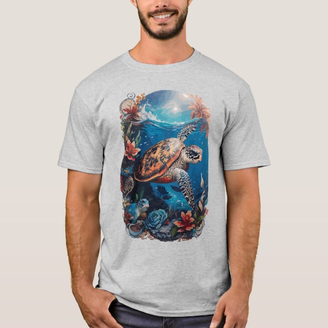 T-shirt Tortue Océan (Devant)