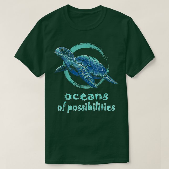 T-shirt Tortue Océans des possibilités Lecture estivale 20 (Design devant)