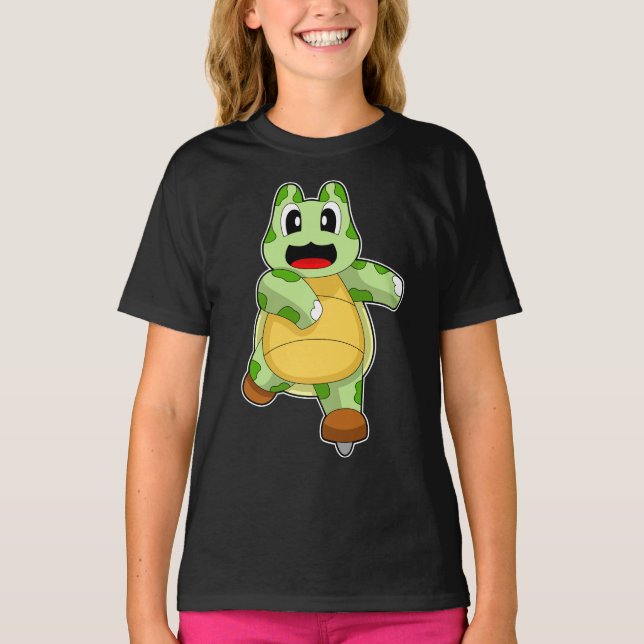 T-shirt Tortue Patinage sur glace Patins sur glace (Devant)