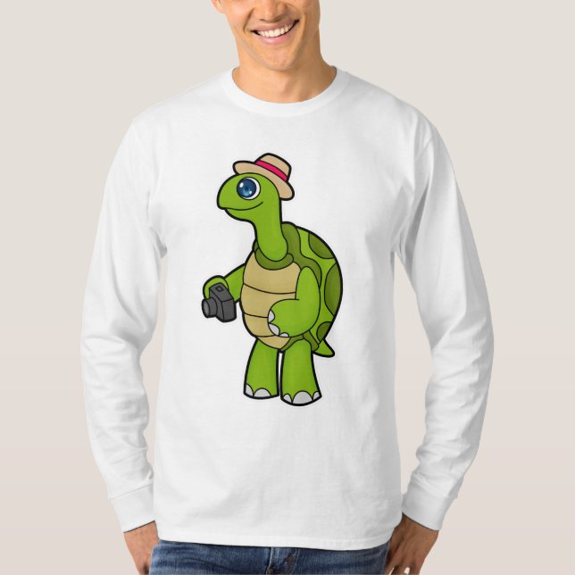 T-shirt Tortue photographe avec appareil photo (Devant)