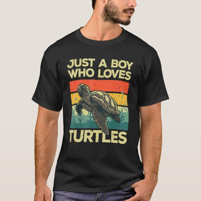 T-shirt Tortue pour hommes garçons Tortue Tortue Océane To (Devant)