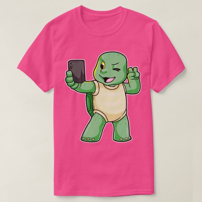 T-shirt Tortue prend un Selfie 1 (Design devant)
