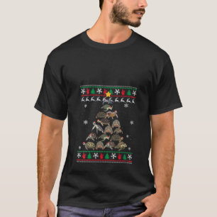 T-shirt Tortue Santa Chapeau Noël Arbre Conception Vilaine