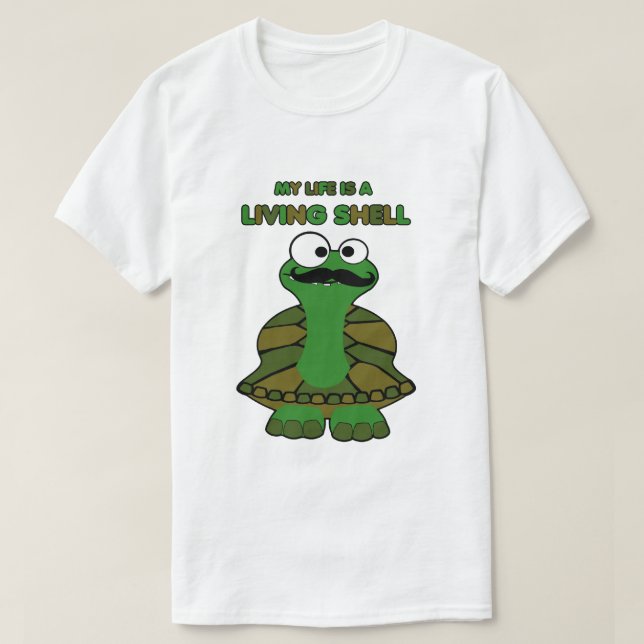 T-shirt Tortue Shell vivant de moustache (Design devant)