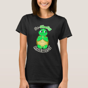 T-shirt Tortue Shelly Gauche Timide Drôle Illustration