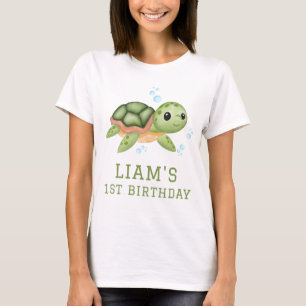 T-shirt Tortue sous la mer 1er anniversaire Parents