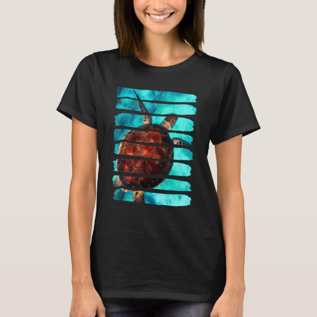 T-shirt Tortue sous l'eau Océan Nature Animaux Loisirs (Devant)