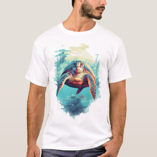 T-shirt Tortue sous-marine sereine Copie Copie