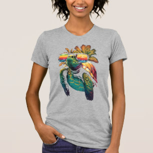 T-shirt Tortue Tortues de mer hawaïennes Hawaï Plage Palmi