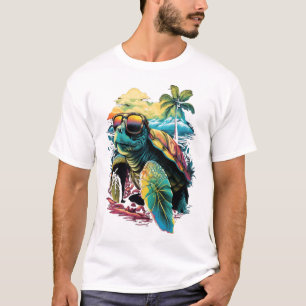T-shirt Tortue Tortues de mer hawaïennes Plage Hawaï Palmi