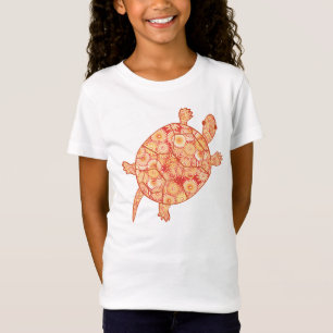 T-Shirt Tortue tourbée fractale - nuances de mandarine ora