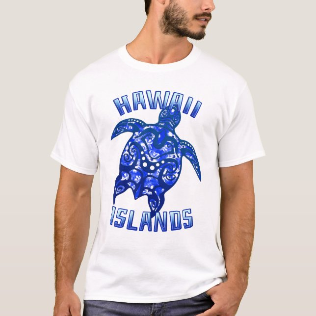 T-shirt Tortue tribale Hawaii Vacances (Devant)