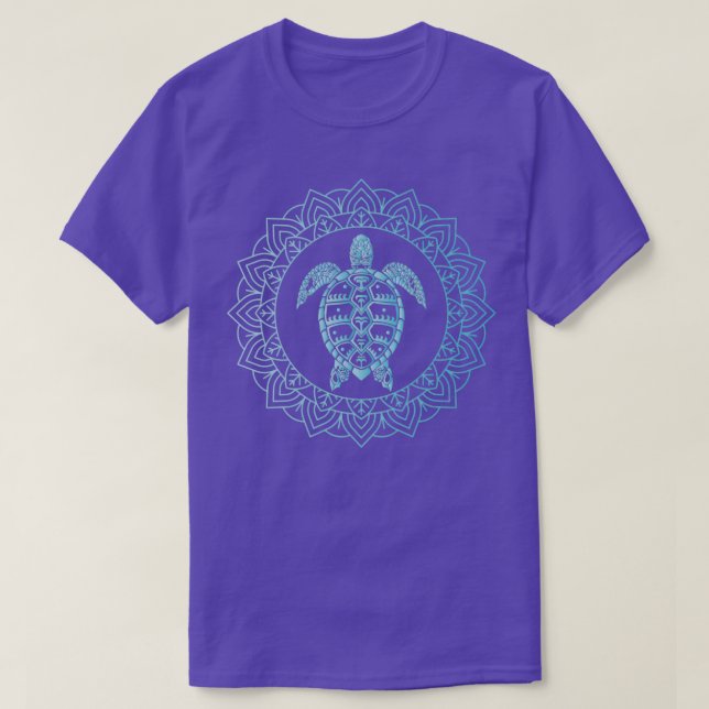 T-shirt Tortue Tribe Abstraite Mandala Turtle Art (Design devant)