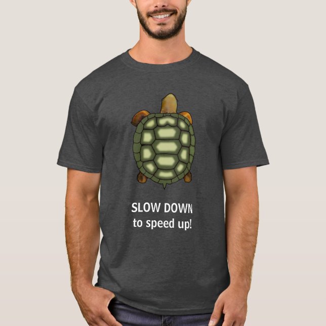 T-shirt Tortue Verte avec Texte Ralentir Modifiabl (Devant)