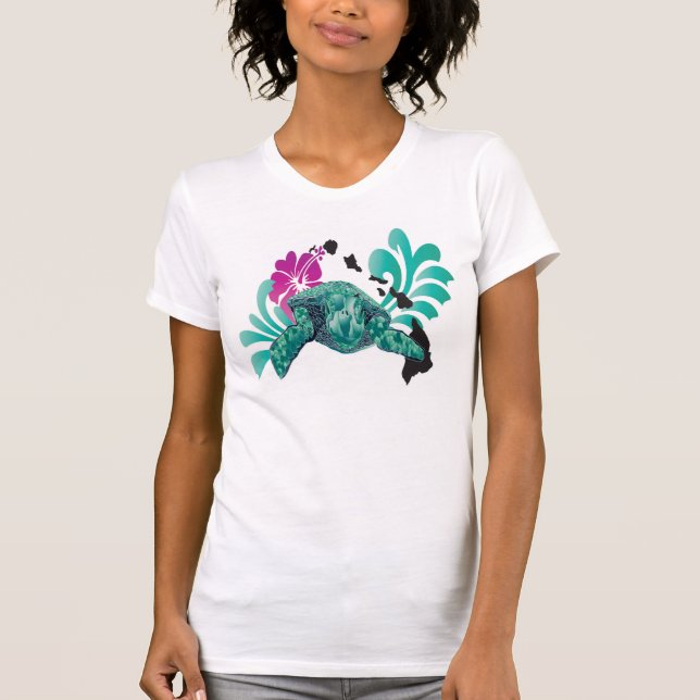 T-shirt Tortue verte d'Hawaii (Devant)