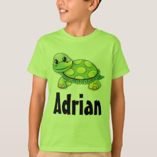 T-shirt Tortue verte mignonne Enfants personnalisés Chemis