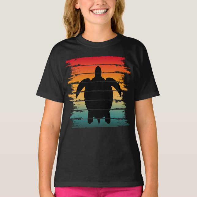 T-SHIRT TORTUE VINTAGE CRÉATURE MARINE REPTILE (Devant)