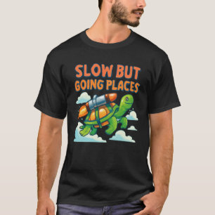 T-shirt Tortue volante avec Jetpack - Lieux lents mais en 
