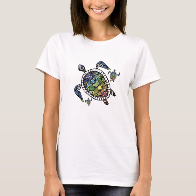 T-shirt Tortues Chakras Colorées (Devant)