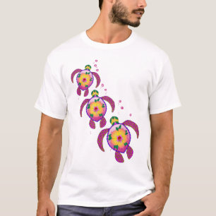 T-shirt Tortues de Honu hawaïennes tropicales
