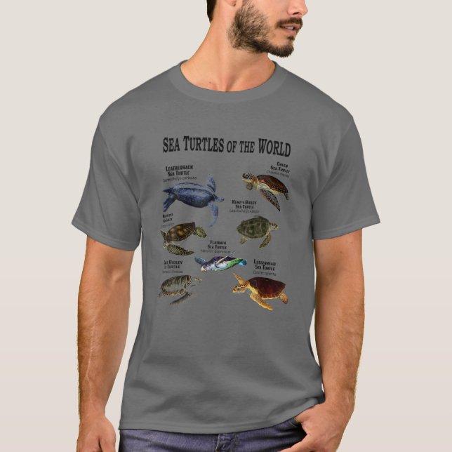 T-shirt Tortues De Mer Du Monde Amateurs De Tortues (Devant)