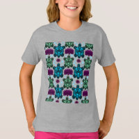 Tortues marines sarcelle et verte motif lotus