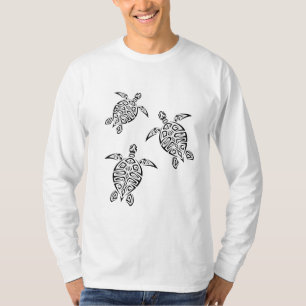 T-shirt Tortues Tatouage Tribal Animal Noir
