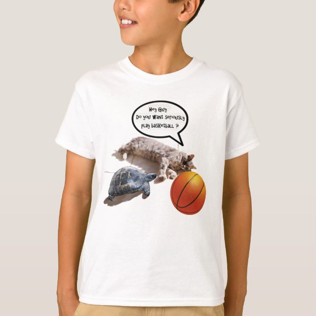 T-SHIRT TORTURE DE CHAT ET BASKETBALL (Devant)